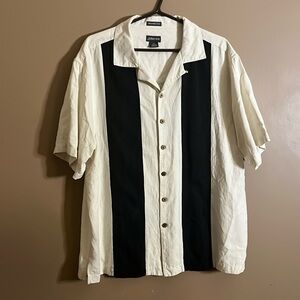 Vacation style shirt washable silk short sleeve B8